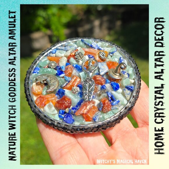 Nature Witch Goddess Crystal Charm Altar Amulet Wall Decor - Picture 4 of 4